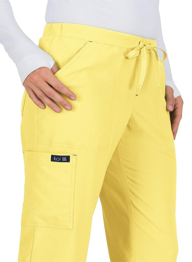 كوي بنطال طبي نسائي من KOI Basics Holly، بثمانية جيوب، مصنوع من قماش مطاطي، لون Sunshine كبير وطويل - Image 3